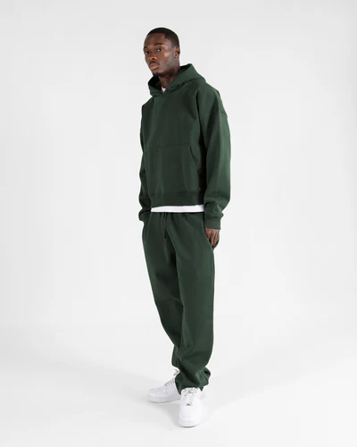 Open Bottom Sweatpants Forest Green