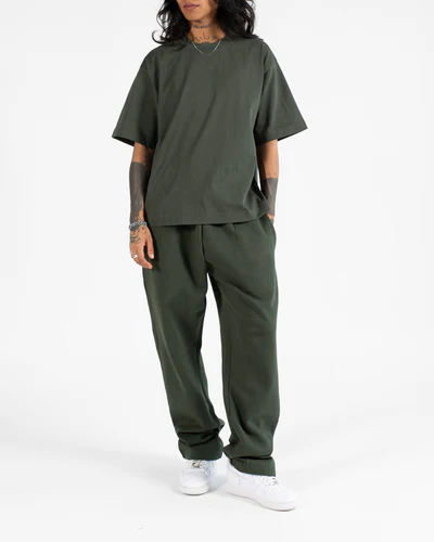 Open Bottom Sweatpants Olive