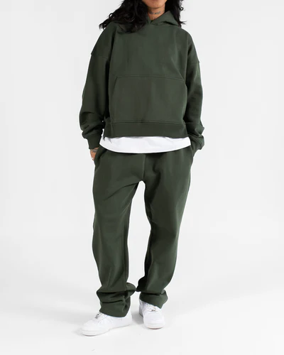 Open Bottom Sweatpants Olive