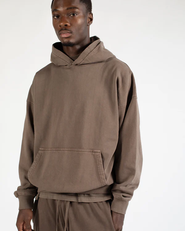 Drop Shoulder Hoodie Vintage Brown