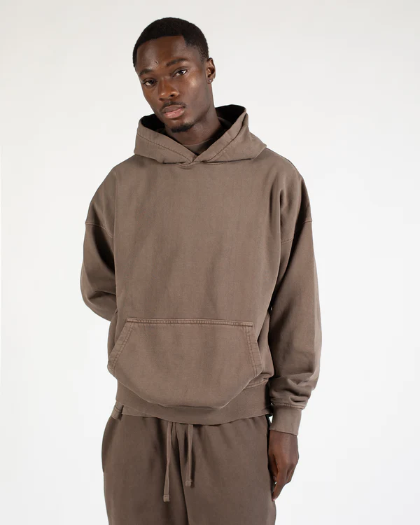 Drop Shoulder Hoodie Vintage Brown