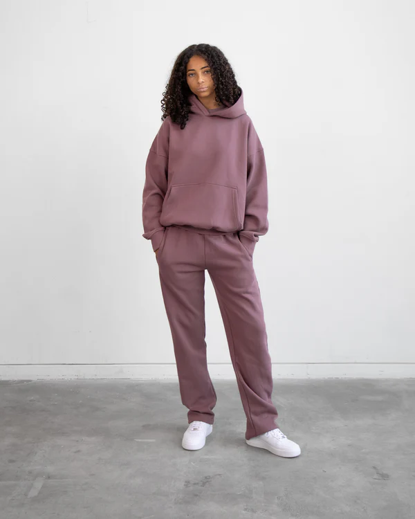 Drop Shoulder Hoodie Mauve