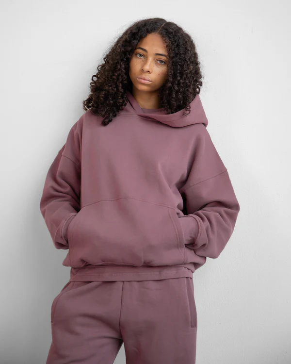 Drop Shoulder Hoodie Mauve