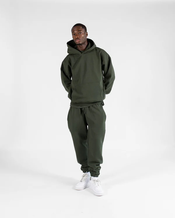 Drop Shoulder Hoodie Olive