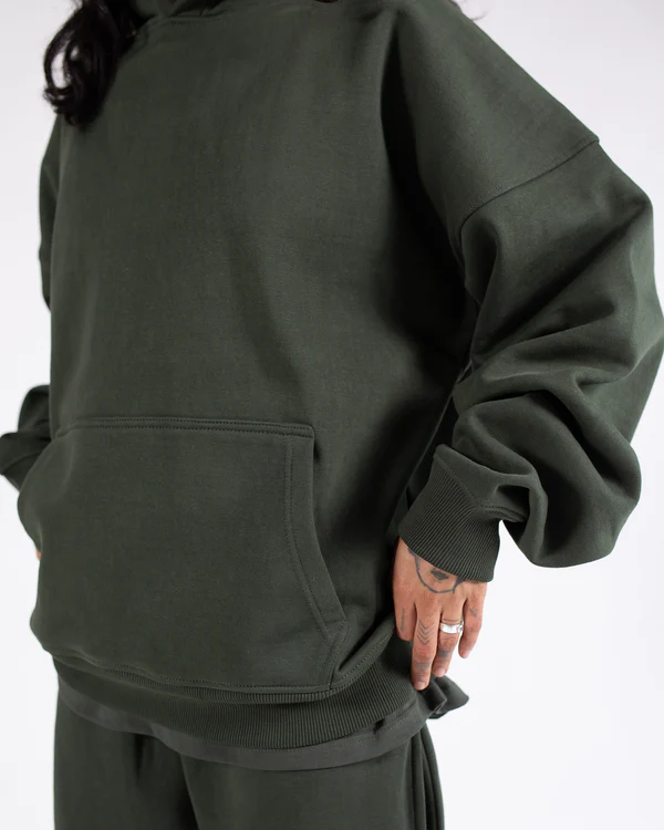 Drop Shoulder Hoodie Olive