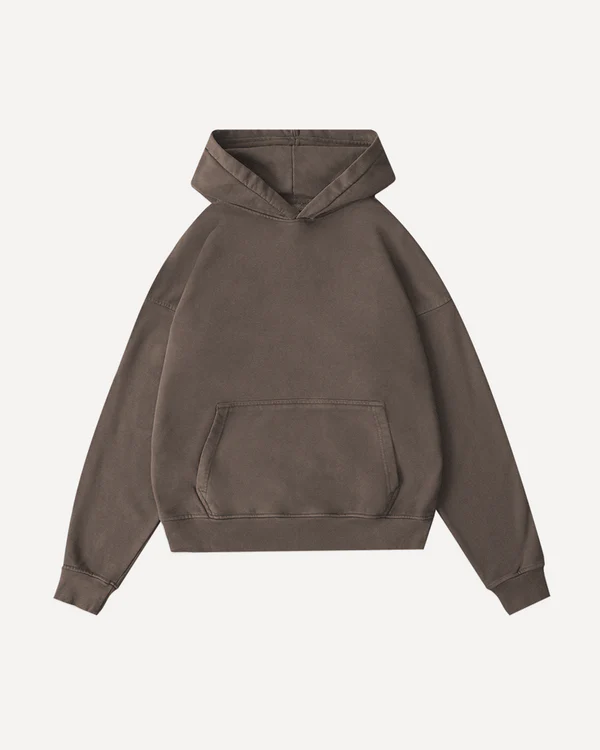 Drop Shoulder Hoodie Vintage Brown