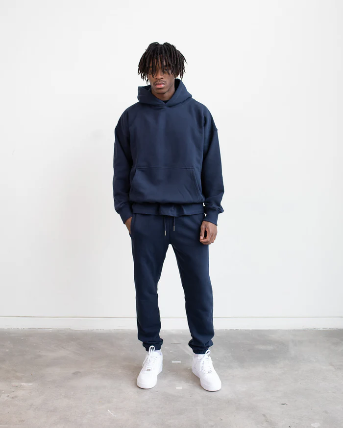 Drop Shoulder Hoodie Navy