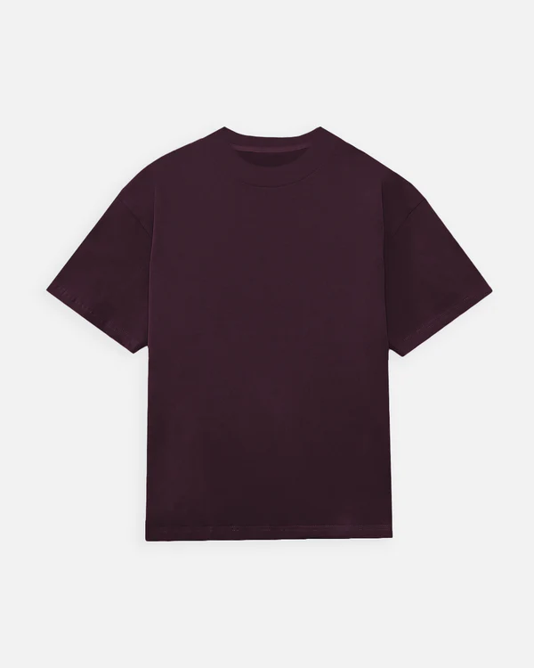 Drop Shoulder Short Sleeve T-Shirt Wine