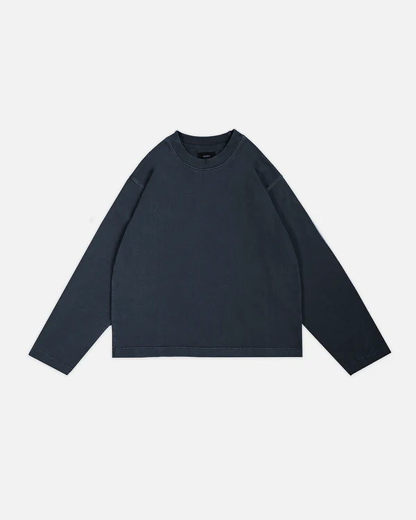 Cropped Long Sleeve T-Shirt Vintage Navy