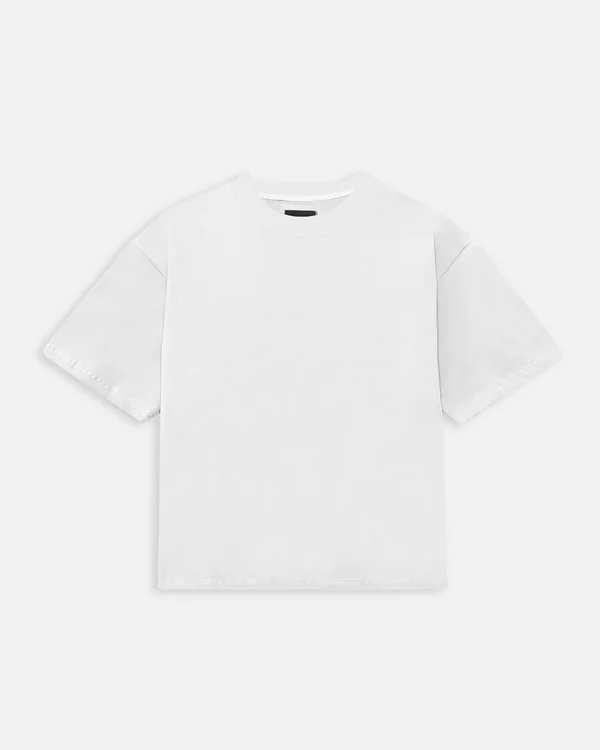 Cropped Short Sleeve T-Shirt White