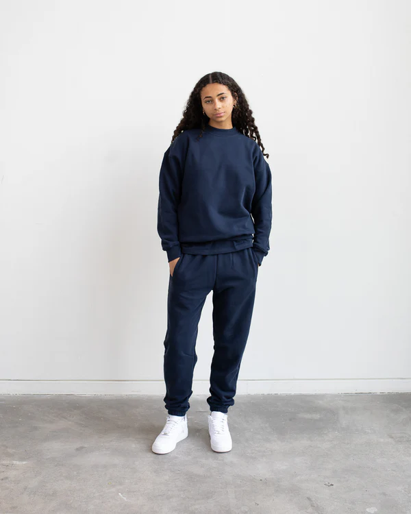 Drop Shoulder Crewneck Sweatshirt Navy